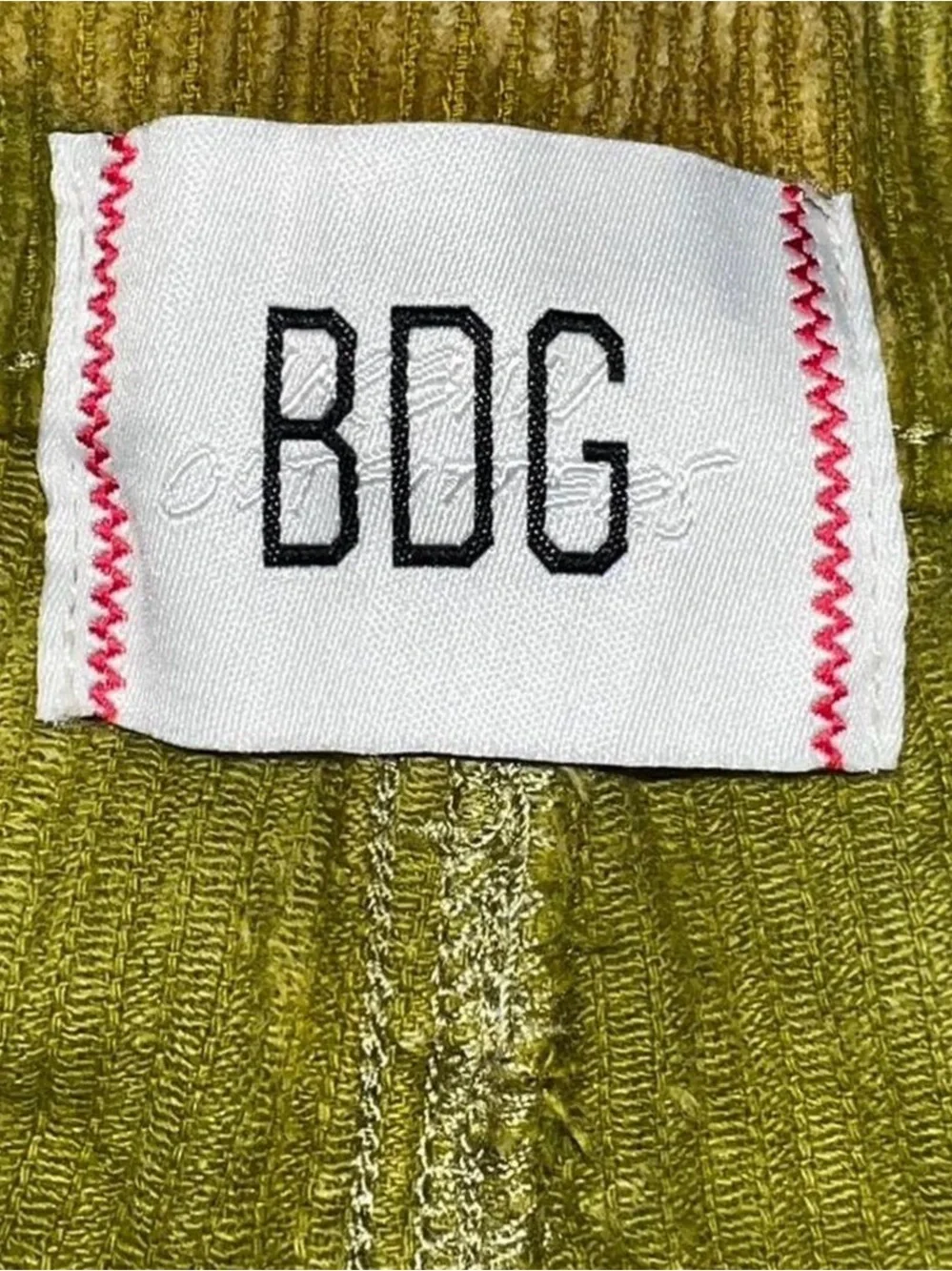 BDG Yellow/Olive Green Corduroy Jeans 24 - Picture 4 of 8